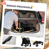 easycomfort easycomfort passeggino per cani pieghevole con ingressi a cerniera e finestre a rete 112x65x100 cm grigio scuro e nero