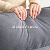 easycomfort easycomfort poltrona a dondolo moderna con braccioli in legno e cuscini spessi in velluto 67x83x105 cm grigio