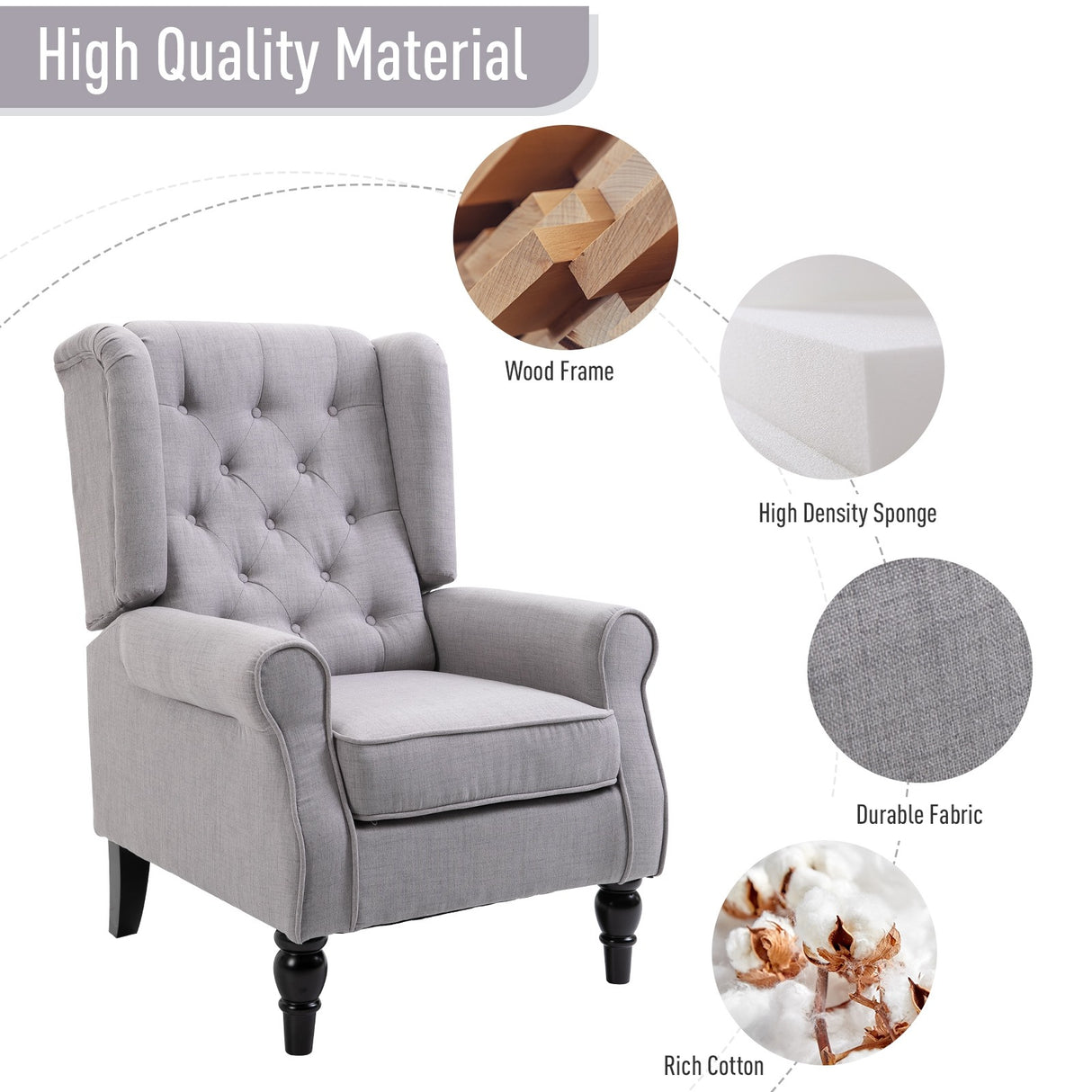 easycomfort easycomfort poltrona grigia in stile francese con ampia seduta gambe rivestite in legno e cuscini sfoderabili ean 8054144133850