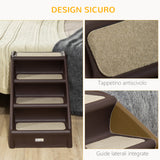 easycomfort easycomfort scaletta per cani pieghevole con 4 gradini antiscivolo in pp marrone
