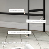 easycomfort easycomfort scrivania da ufficio moderna con 2 cassetti in acciaio e mdf 106x50x77 cm nero e rovere