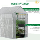 easycomfort easycomfort serra a casetta con rivestimento in pe porta a cerniera e 4 ripiani 186x120x190cm bianco