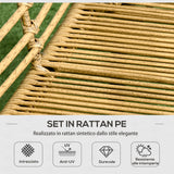 easycomfort easycomfort set da giardino 4 pezzi in rattan pe e acciaio con 2 sedie divano 2 posti e tavolino marrone nero e grigio
