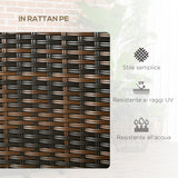 easycomfort easycomfort set da giardino in rattan con 2 sedie moderne e tavolino da caffe 138x60x87 cm marrone