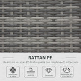 easycomfort easycomfort set mobili da giardino in rattan pe da 4 pezzi salotto con divano angolare e tavolino con vetro cuscini imbottiti e sfoderabili grigio