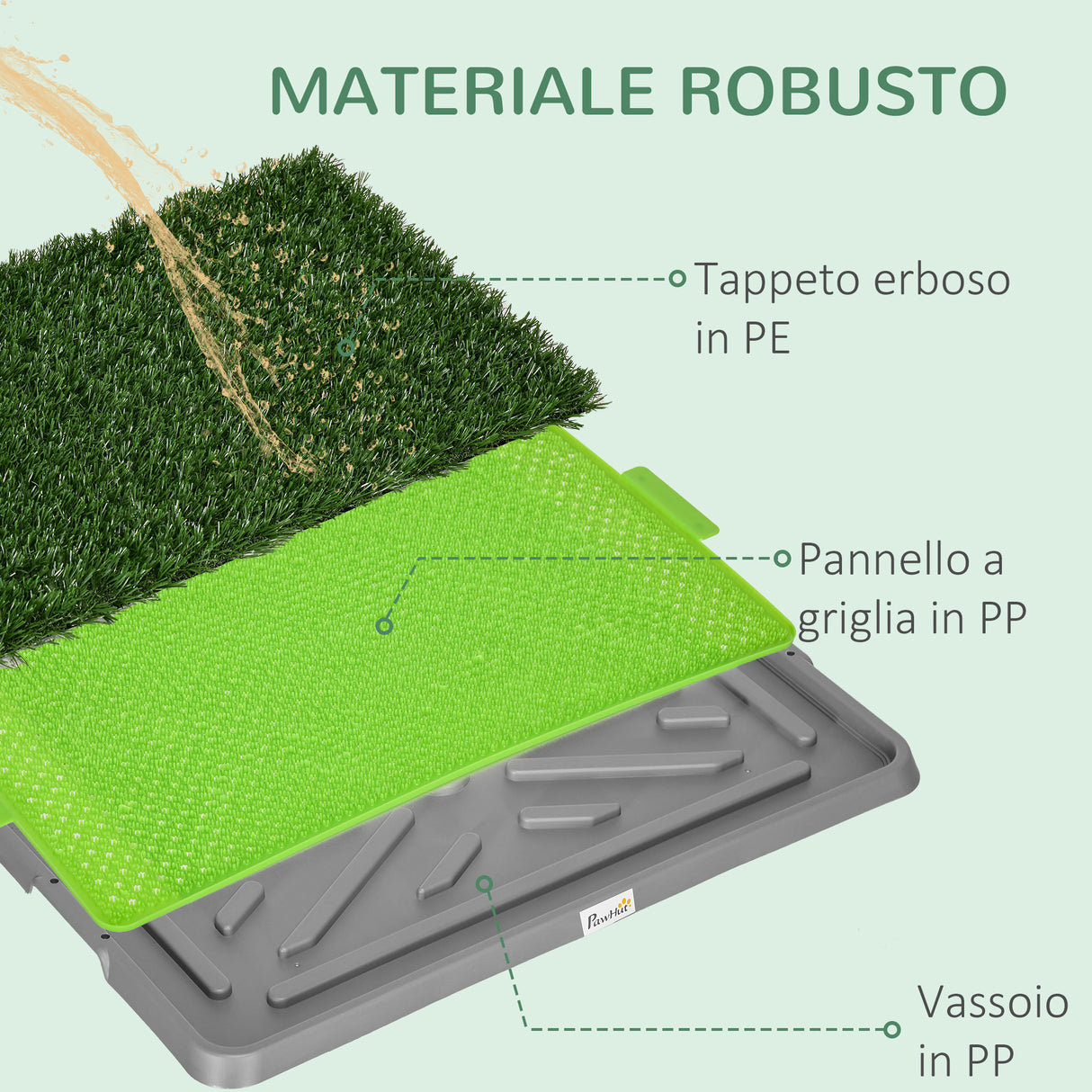 easycomfort easycomfort toilette per cani con prato finto erba di ricambio e vassoio inferiore 67x41cm