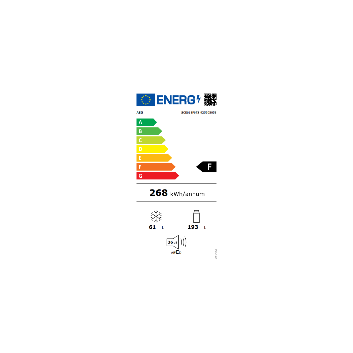 frigorifero combinato da incasso aeg sce618f6ts twintech no frost classe f ean 7332543765898