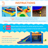 easycomfort easycomfort castello gonfiabile per bambini 3 8 anni con scivolo trampolino e piscina 380x340x170cm