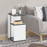 easycomfort easycomfort comodino con ripiano aperto in truciolato dal design irregolare 35x29 5x60 cm grigio e bianco