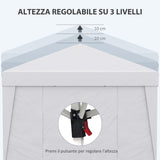 easycomfort easycomfort gazebo pieghevole 3x3 m con altezza regolabile con design pop up e finestre bianco