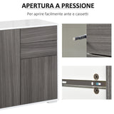 easycomfort easycomfort mobiletto 2 cassetti e 2 ante apertura a pressione mobile con 2 cassetti e 2 ante per casa e ufficio 79x36x74cm grigio chiaro e bianco ean 8054111846233