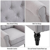 easycomfort easycomfort poltrona grigia in stile francese con ampia seduta gambe rivestite in legno e cuscini sfoderabili ean 8054144133850