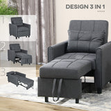 easycomfort easycomfort poltrona letto singolo reclinabile su 3 livelli con cuscino extra 69x82x85cm grigio
