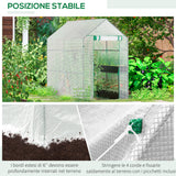 easycomfort easycomfort serra a casetta con rivestimento in pe porta a cerniera e 4 ripiani 186x120x190cm bianco