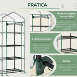 easycomfort easycomfort serra da balcone compatta con 4 ripiani e copertura in pvc trasparente 70x50x160cm