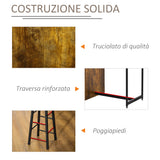 easycomfort easycomfort set bancone bar con 2 sgabelli alti stile industriale con mensole marrone rustico