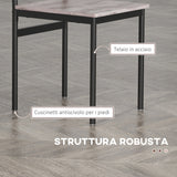 easycomfort easycomfort set tavolo e sedie 5 pezzi salvaspazio con tavolo da cucina rettangolare e 4 sedie moderne in mdf e acciaio