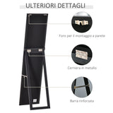 easycomfort easycomfort specchio da terra e parete con supporto richiudibile e cornice in mdf 37x48x152cm nero