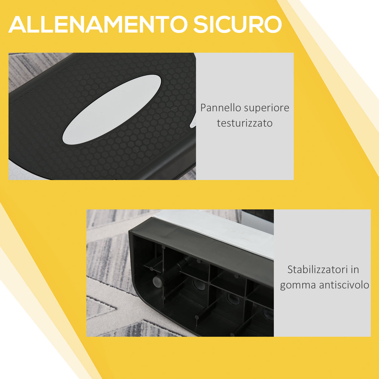easycomfort easycomfort stepper da aerobica regolabile in altezza 10 15 20 cm antiscivolo nero e grigio