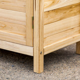easycomfort easycomfort armadietto da esterno a 2 ripiani in legno di abete con design rialzato e 2 ante 83x40x92 cm