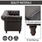 easycomfort easycomfort divano 2 posti in stile chesterfield in pelle pu con cuscino rimovibile 160x84x80 cm nero