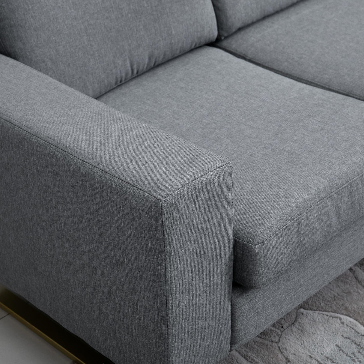easycomfort easycomfort divano a 3 posti relax salotto con cuscini 200 82 78cm tessuto di lino grigio