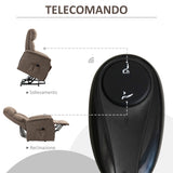 easycomfort easycomfort poltrona alzapersona reclinabile 150 max con telecomando e poggiapiedi 75x93x110 cm marrone
