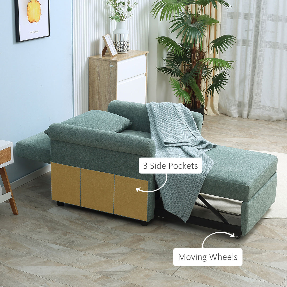 easycomfort easycomfort poltrona letto singolo salvaspazio reclinabile su 4 livelli con seduta imbottita 96x84 5x87 5cm verde