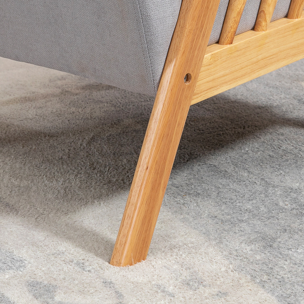 easycomfort easycomfort poltrona moderna con rivestimento vellutato e struttura in legno 68x75x78cm grigio