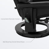 easycomfort easycomfort poltrona relax reclinabile e massaggiante con pouf poggiapiedi e telecomando 76x80x102 cm nero