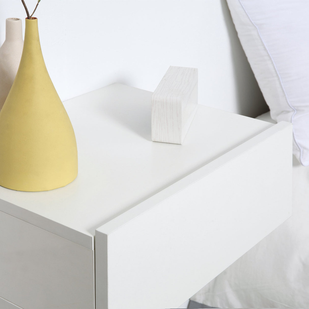 easycomfort easycomfort set 2 comodini sospesi in legno design moderno 40x30x15cm bianco