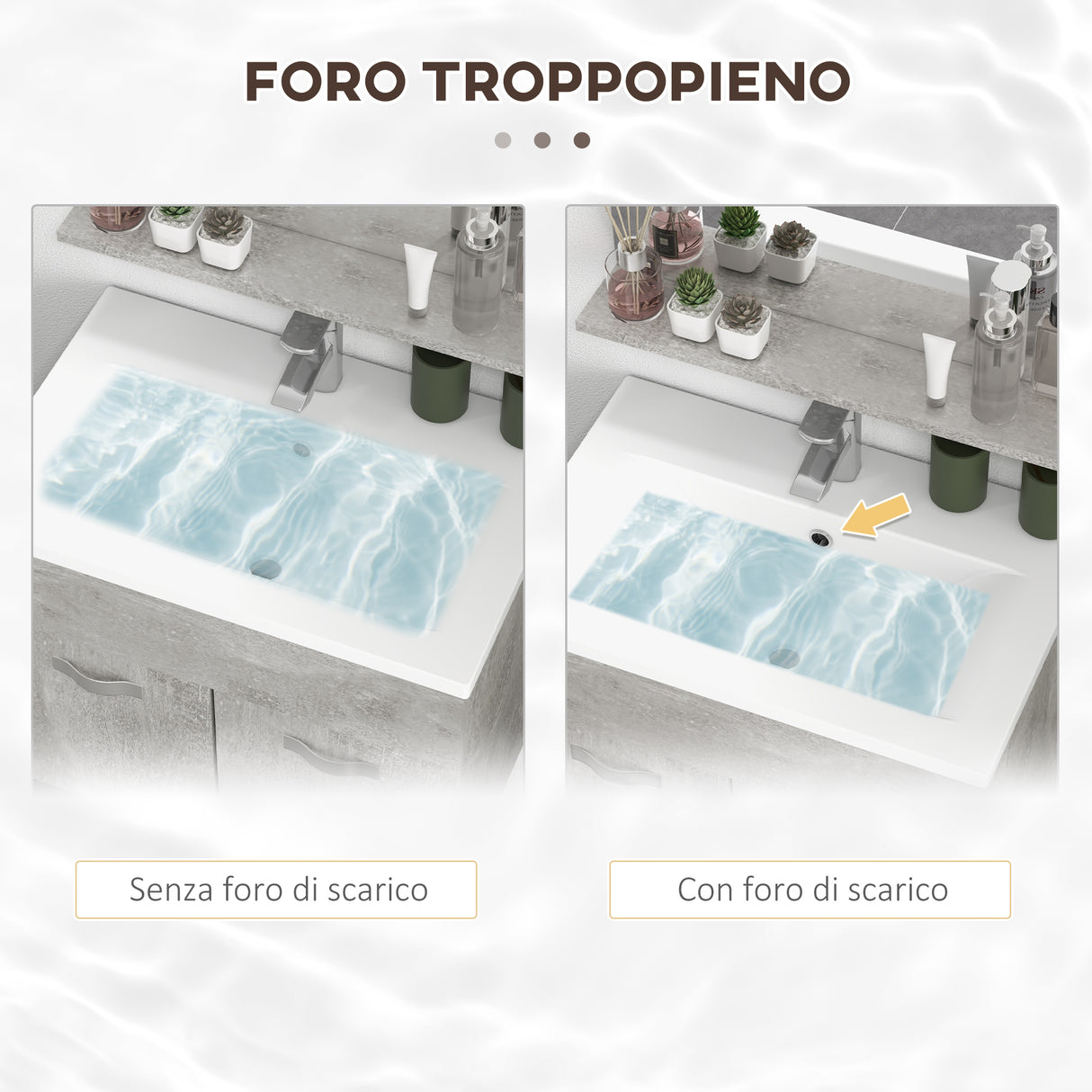 easycomfort easycomfort set mobili bagno da 4 pezzi con lavabo da 60cm mobiletto colonna bagno e specchiera in legno grigio
