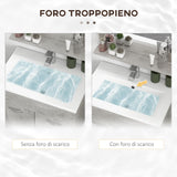 easycomfort easycomfort set mobili bagno da 4 pezzi con lavabo da 60cm mobiletto colonna bagno e specchiera in legno grigio