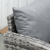easycomfort easycomfort set mobili da giardino in rattan pe da 4 pezzi salotto con divano angolare e tavolino con vetro cuscini imbottiti e sfoderabili grigio