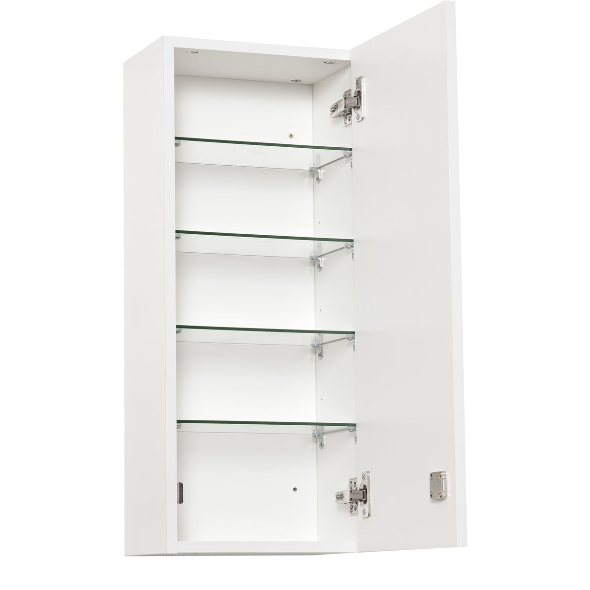 easycomfort easycomfort armadietto medicinali a muro con serratura 5 ripiani e mensole regolabili in legno e vetro bianco 30x20x70cm