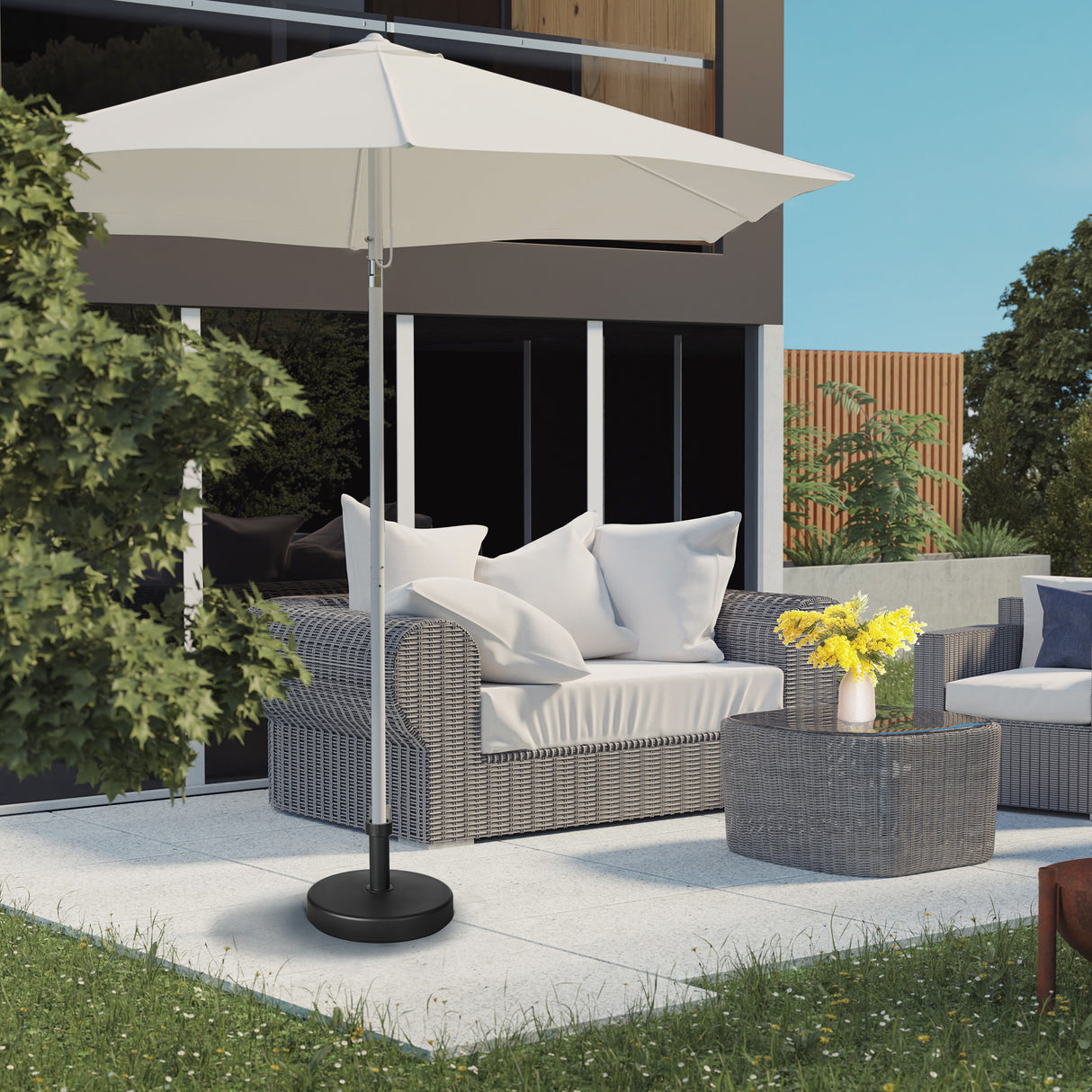 easycomfort easycomfort base per ombrellone da giardino in plastica pp max 18kg di peso 45x33 cm nero