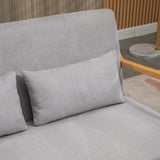 easycomfort easycomfort divano 2 posti moderno in legno con cuscini seduta imbottita e tessuto effetto velluto 122x80x72 cm grigio