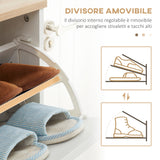 easycomfort easycomfort mobile scarpiera salvaspazio in truciolato con 3 cassetti e 2 ripiani interni regolabili 70x23 5x122 cm bianco