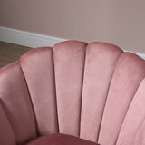 easycomfort easycomfort poltrona imbottita con schienale a conchiglia e gambe in legno poltrona in velluto per salotto e camera 66x66x78 5cm rosa