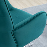 easycomfort easycomfort poltrona per ufficio e salotto in velluto girevole con braccioli e altezza regolabile blu
