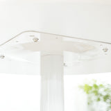 easycomfort easycomfort tavolo rotondo moderno per 2 persone in mdf e acciaio 70x75cm bianco