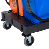 easycomfort easycomfort carrello pulizie professionale a 3 ripiani con sacco per immondizia ganci per scopa secchio lavapavimenti con strizzatore per mocio e 5 ruote per hotel e albergo 111x63 3x103 cm nero ean 8055776915616