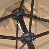 easycomfort easycomfort ombrellone da giardino doppio 4 5m con 48 luci led e manovella cachi