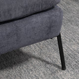 easycomfort easycomfort poltrona relax reclinabile con pouf poggiapiedi in velluto a costine grigio