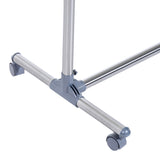 easycomfort easycomfort stender appendiabiti con altezza ed estensione regolabili 4 ruote girevoli acciaio inox e abs 165x48x180cm