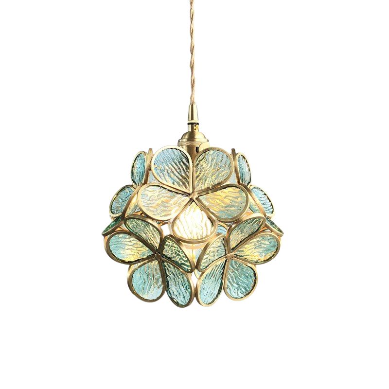 Vintage Brass Flower Lamp