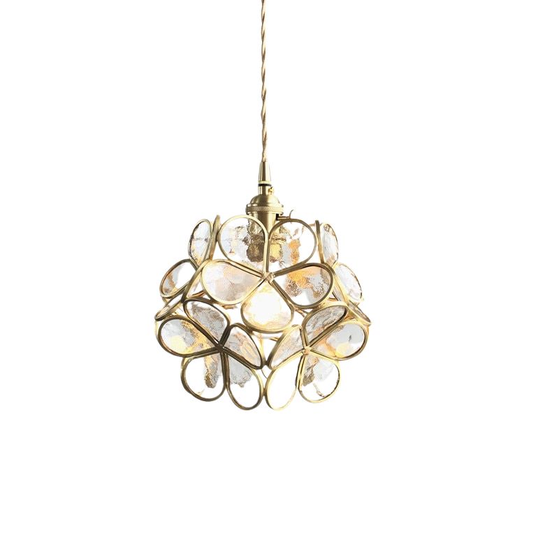 Vintage Brass Flower Lamp