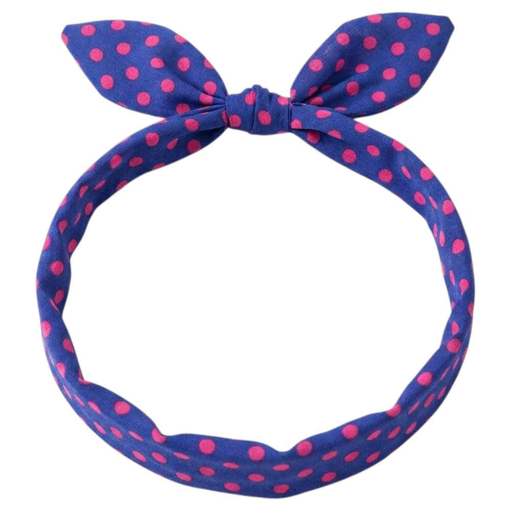 Bandeau Vintage Bleu à pois