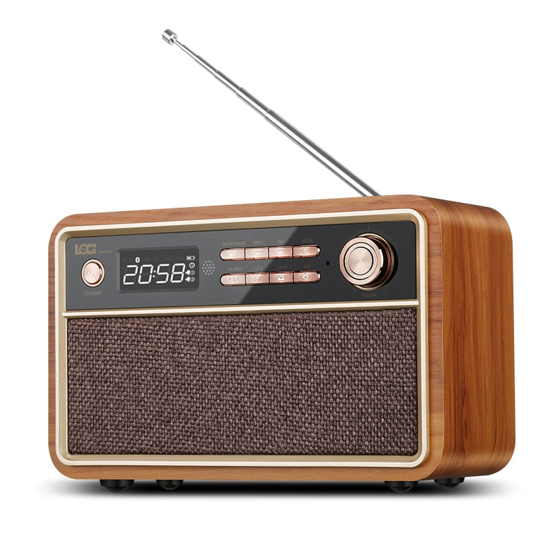 Vintage Wooden Alarm Clock Radio