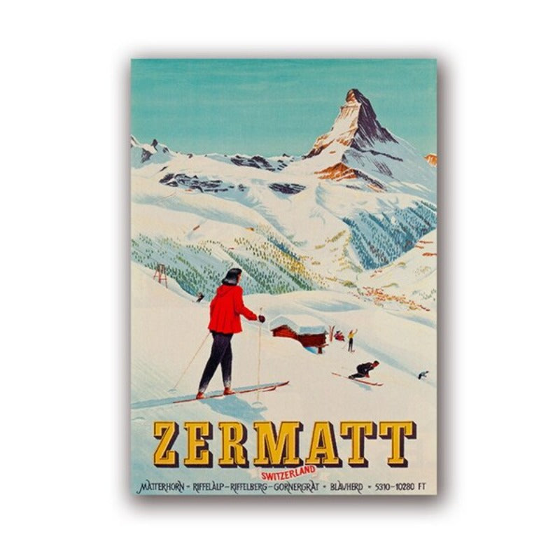 Vintage Ski Painting